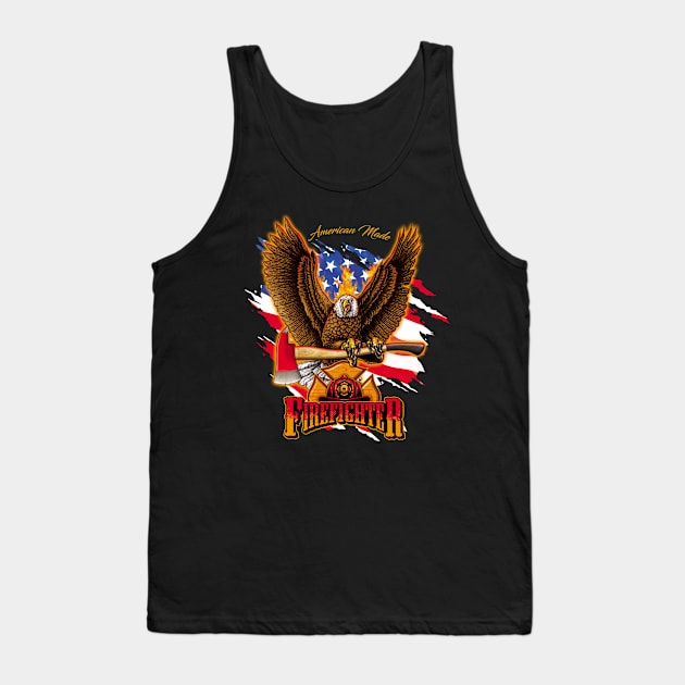 Firefighter Eagle with Axe Tank Top by Fine Design Creative